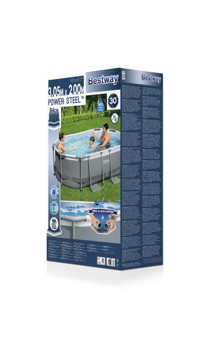 Bestway 3.05m X 2.00m X 84cm Steel Pro Max Oval Pool Set 3,668 L
