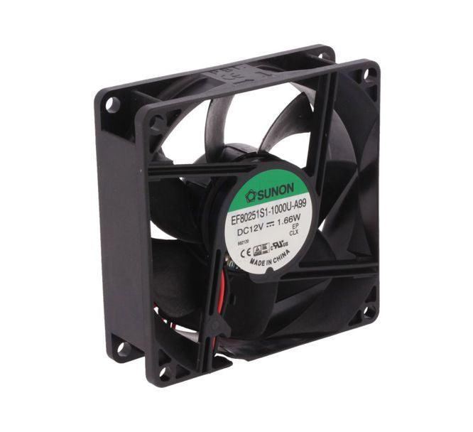 12 Vdc Cooling Axial Fan 80sqx25mm Slv 41 Cfm Lead Ef80251 S1 10000 A99
