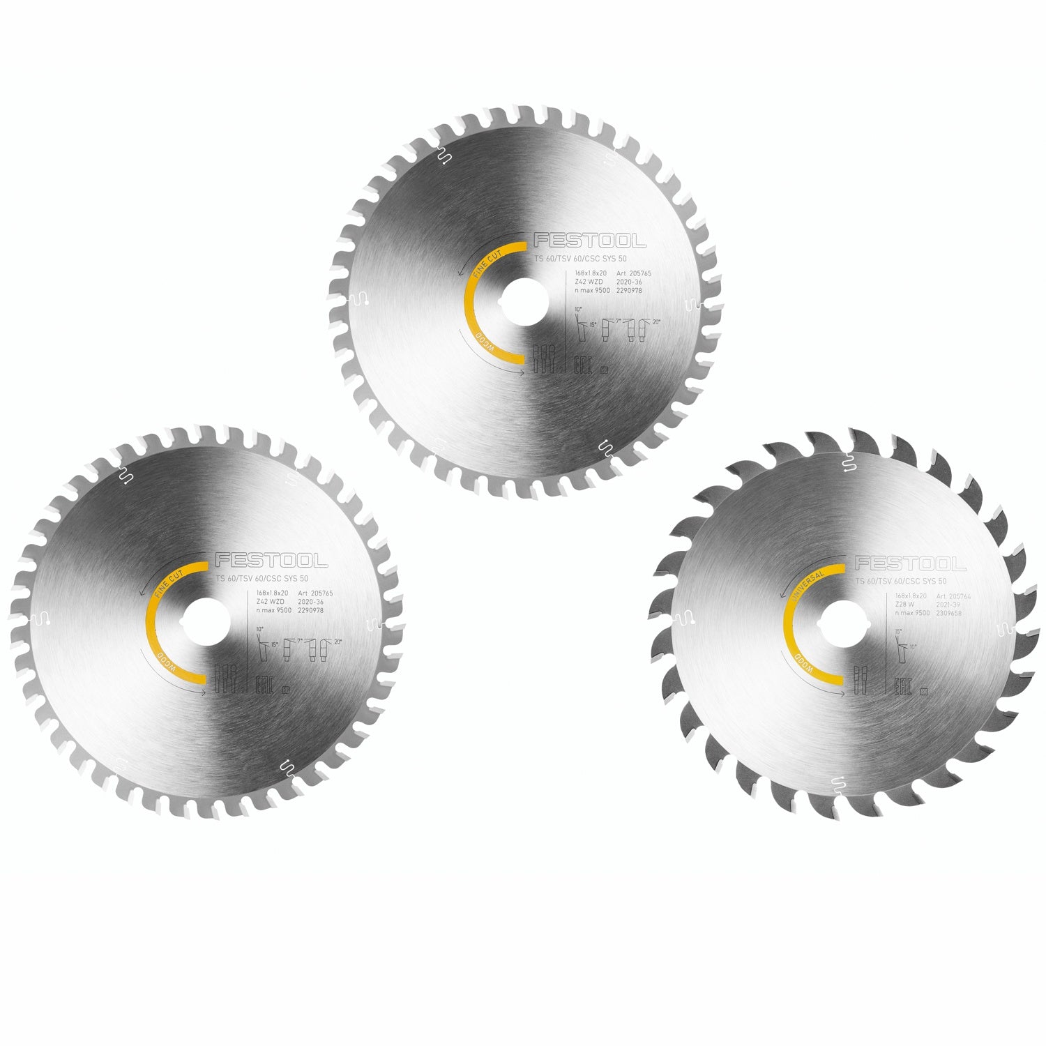 Festool Saw Blade Set Ksb Sort 3 W 168 X1.8