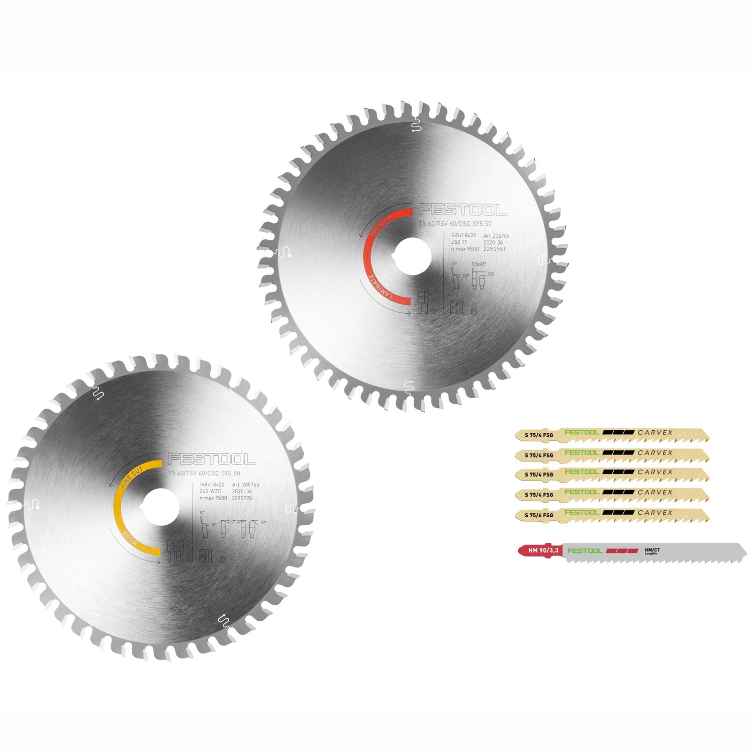 Festool Saw Blade Set Ksb Sort 2 W L 168 X1.8