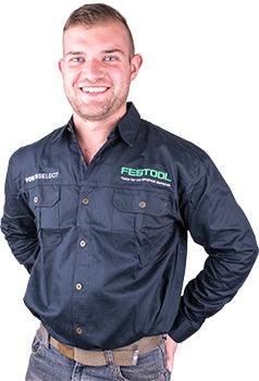 Festool Mens Long Sleeved Shirt Navy Blue Medium - Livestainable.co.za