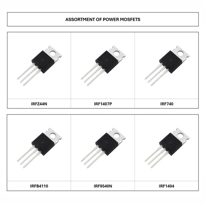 Assortment Of Power Mosfets In To220 Package 5 Each As Fet Power 1 A