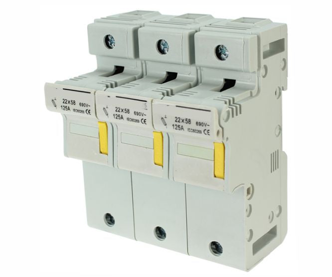 Holder 3 Pole For 22x58 Fuses Fh Rt18 125 3 P