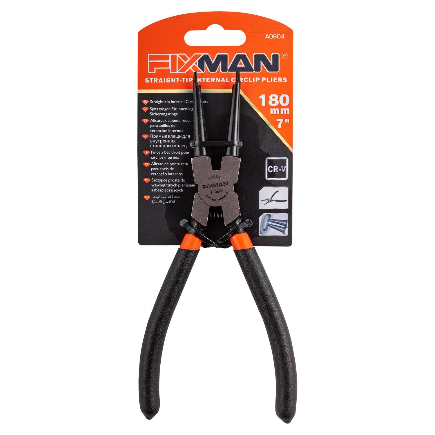 Fixman Straight Internal Circlip Pliers 7'/175 Mm - Livestainable.co.za