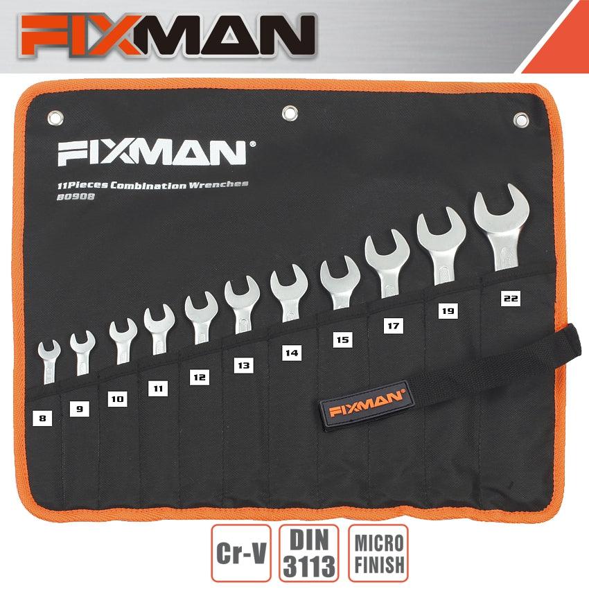 Fixman 11 Pcs Combination Spanner Set 8 9 10 11 12 13 14 15 17 19 22 - Livestainable.co.za