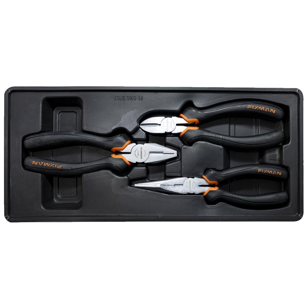 Fixman 3 Pc Pliers Set (Combination 8'ncutting 7.5' Long Nose 8') - Livestainable.co.za