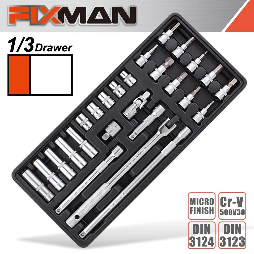 Fixman 26 Pc 3/8' Dr.Sockets & Accessories - Livestainable.co.za