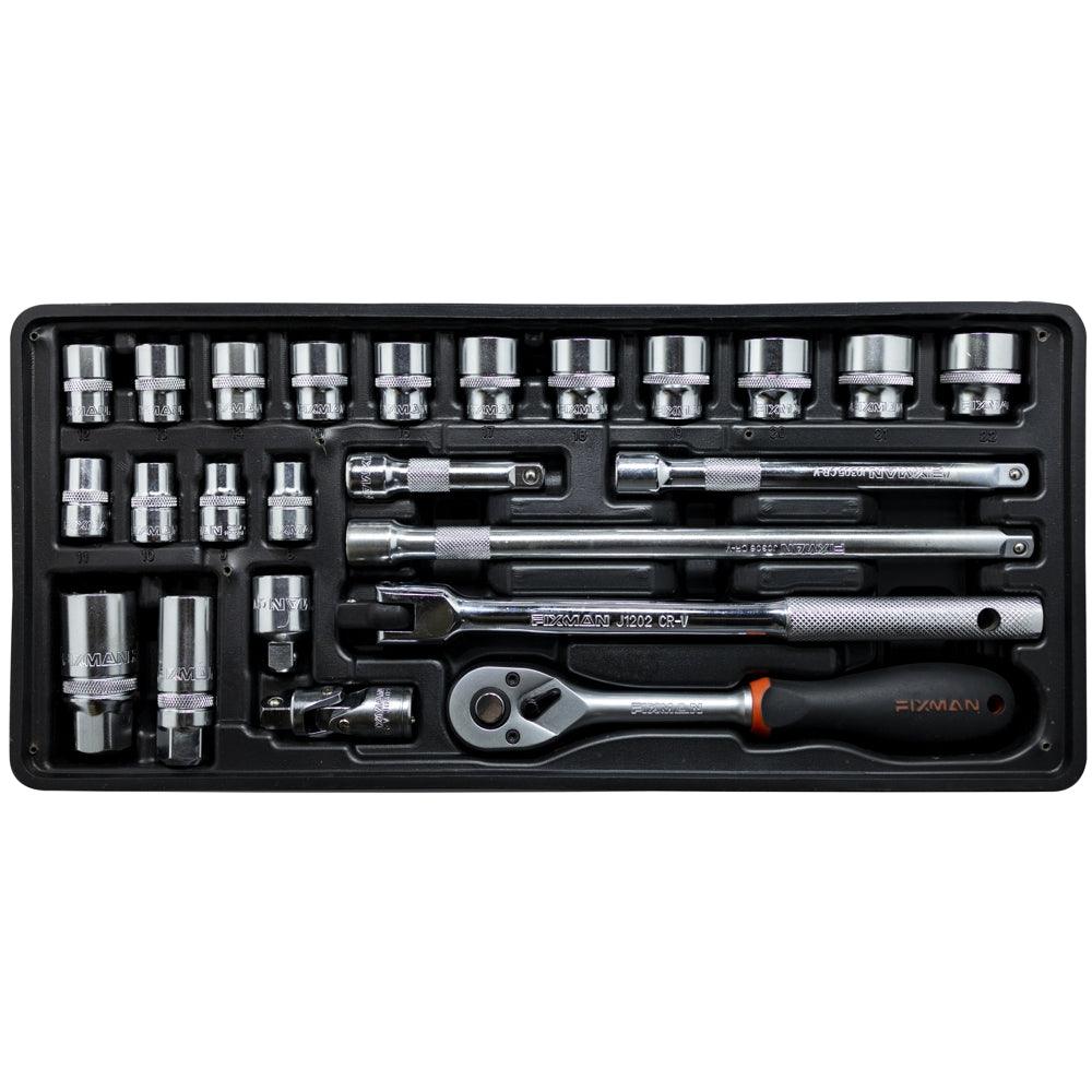 Fixman Tray 24 Piece 3/8' Drive Sockets And Accessories - Livestainable.co.za