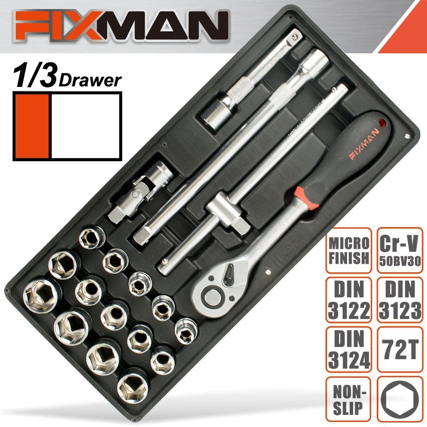 Fixman 19 Pc 1/2' Dr.Sockets & Accessories - Livestainable.co.za