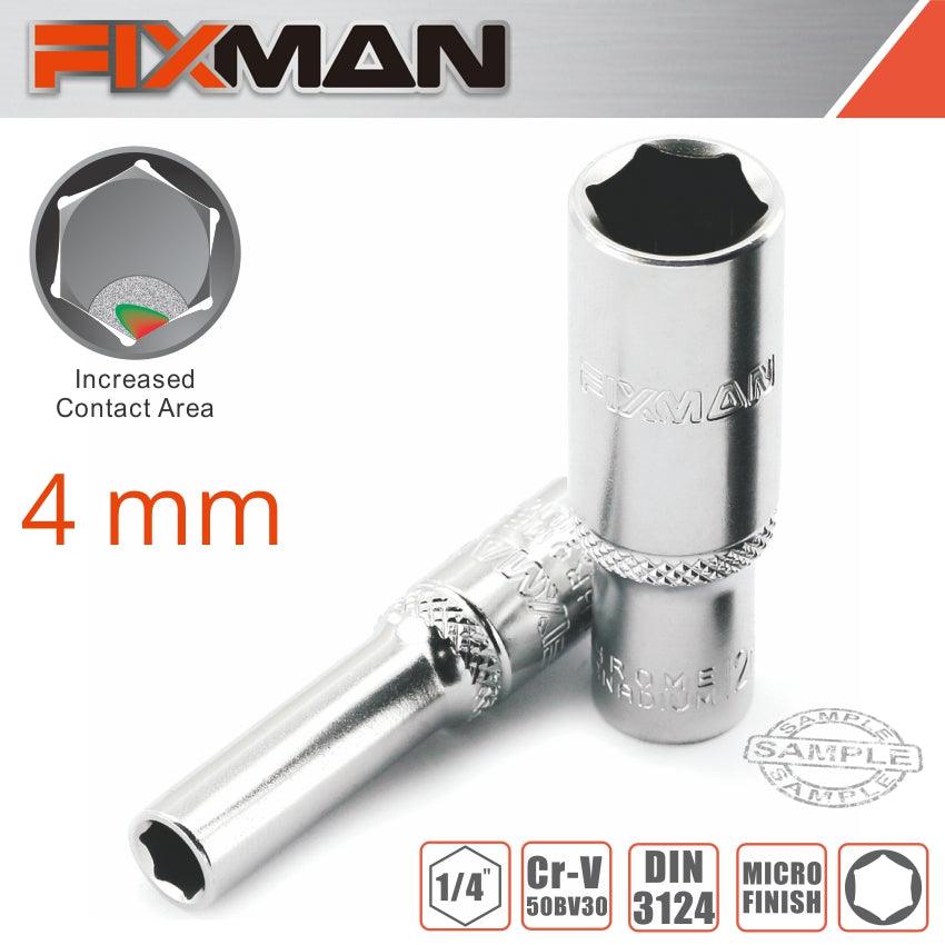 Fixman 1/4' Dr Deep Socket 4 Mm - Livestainable.co.za