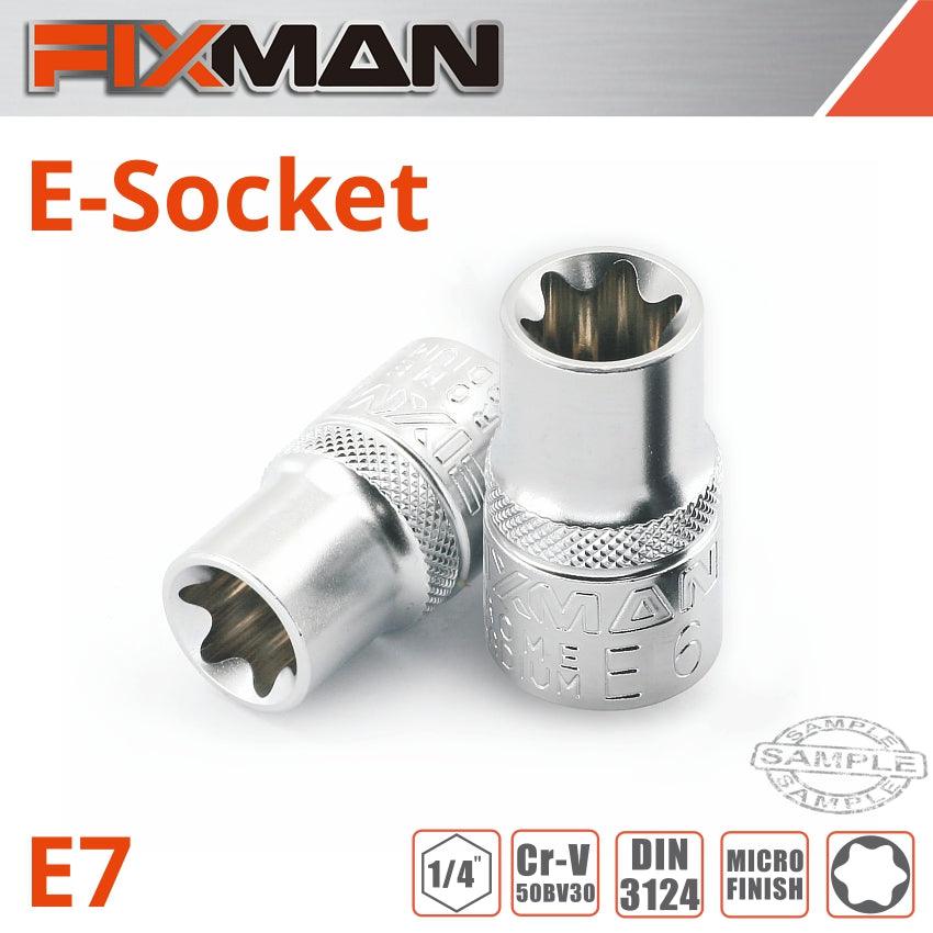 Fixman 1/4' Drive E Socket 6 Point E7 - Livestainable.co.za