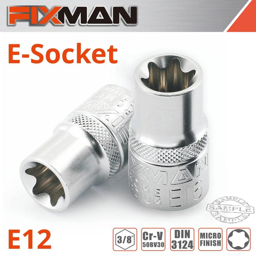 Fixman 3/8' Drive E Socket 6 Point E12 - Livestainable.co.za