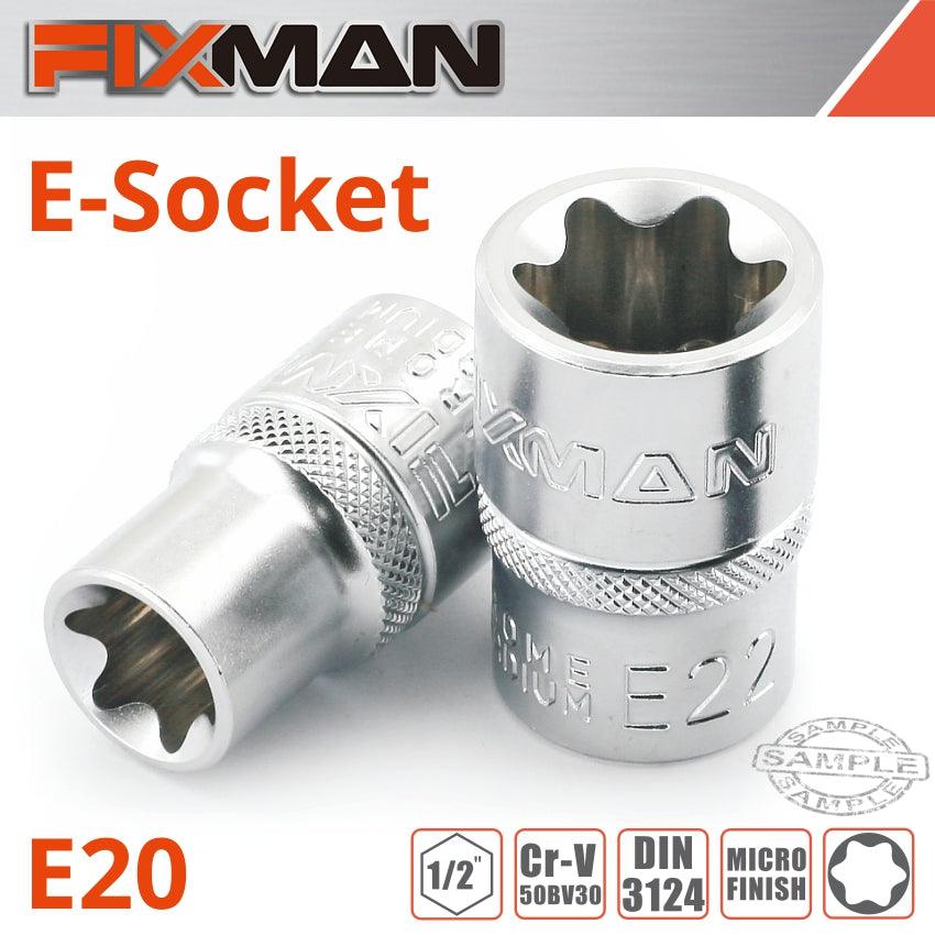 Fixman 1/2' Drive E Socket 6 Point E20 - Livestainable.co.za