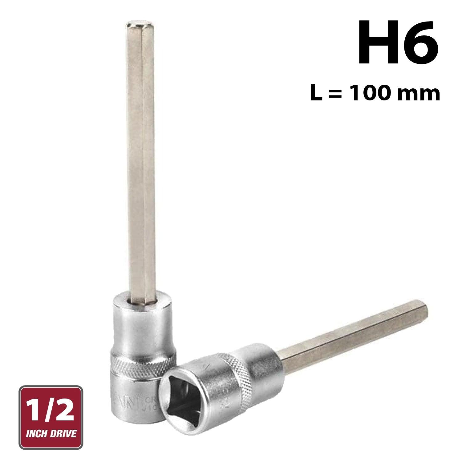 Fixman 1/2' Dr. 6 X 100 Mm Hex Allen Bit Socket H6 - Livestainable.co.za