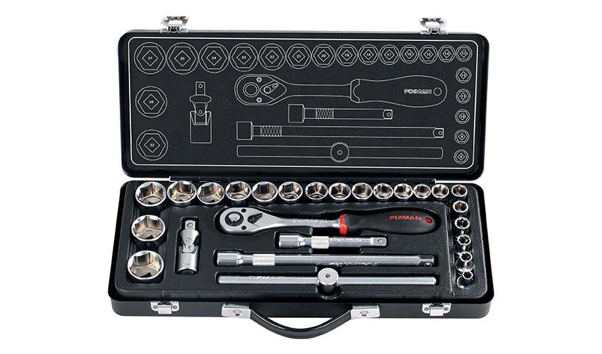 Fixman 26 Piece Socket Set 1/2' 8 25 27 30 &32 Mm - Livestainable.co.za