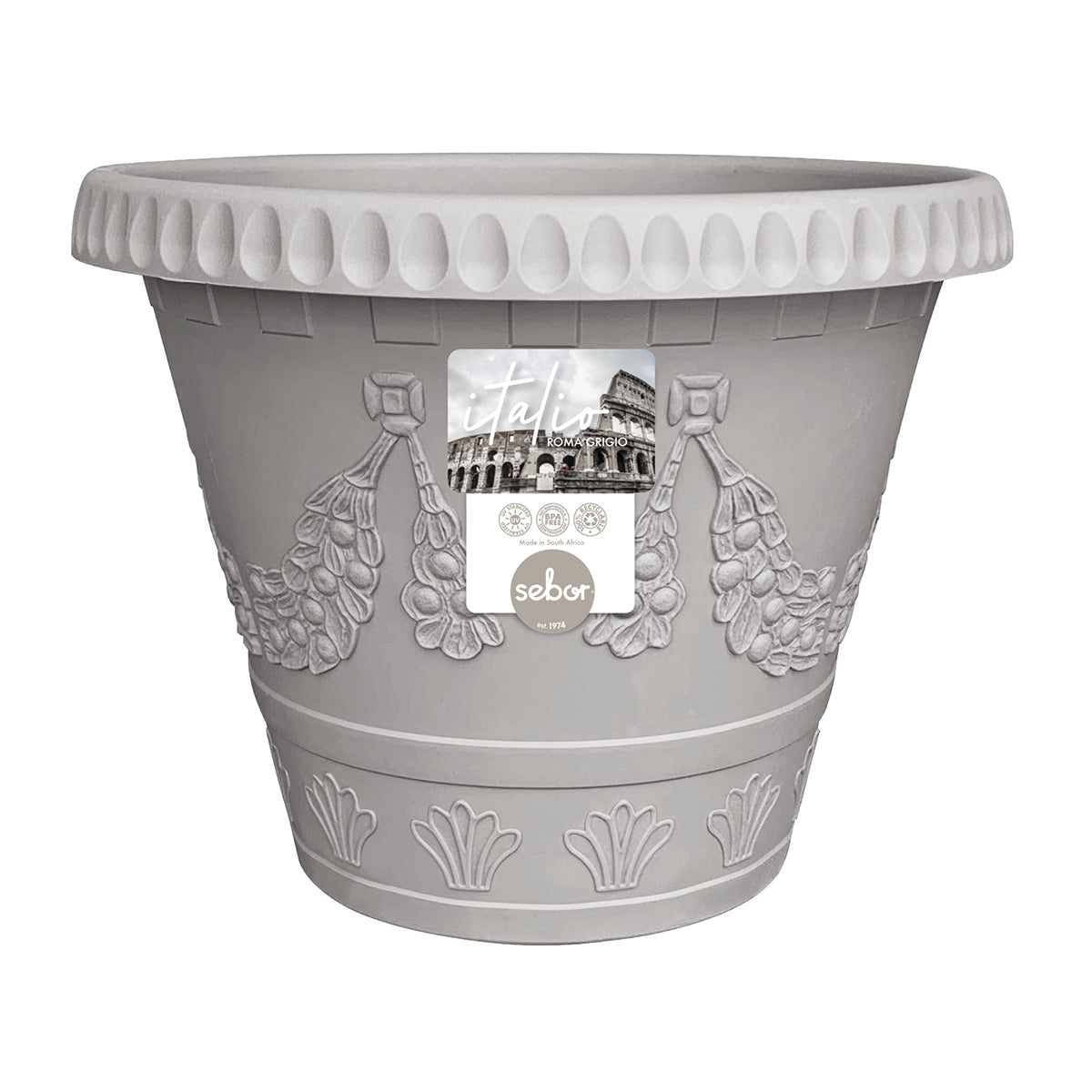Sebor Italio Roma Pot St 40 Cm Grigio