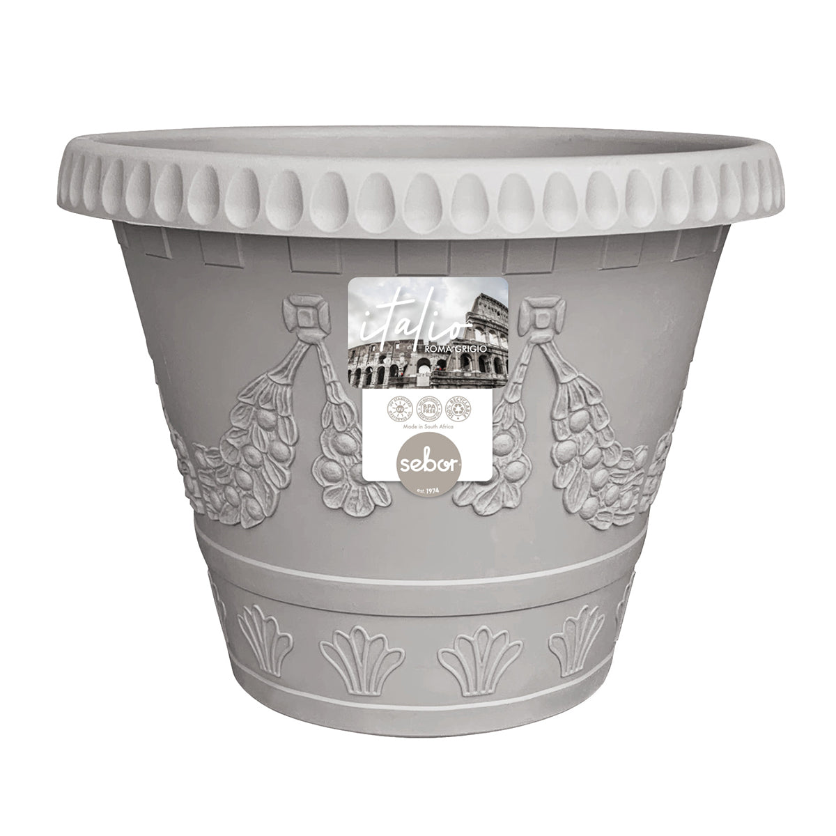 Sebor Italo Roma Pot St 35 Cm Grigio