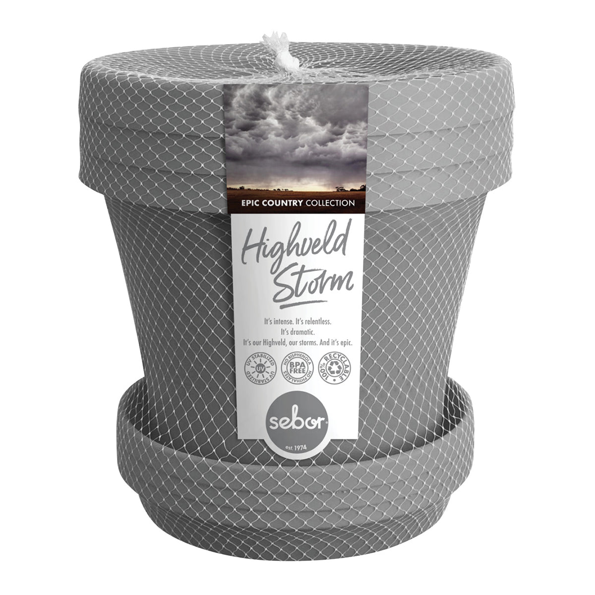 Sebor Suppot & Saucer Set 25 Cm Highveld Storm 3 Pck