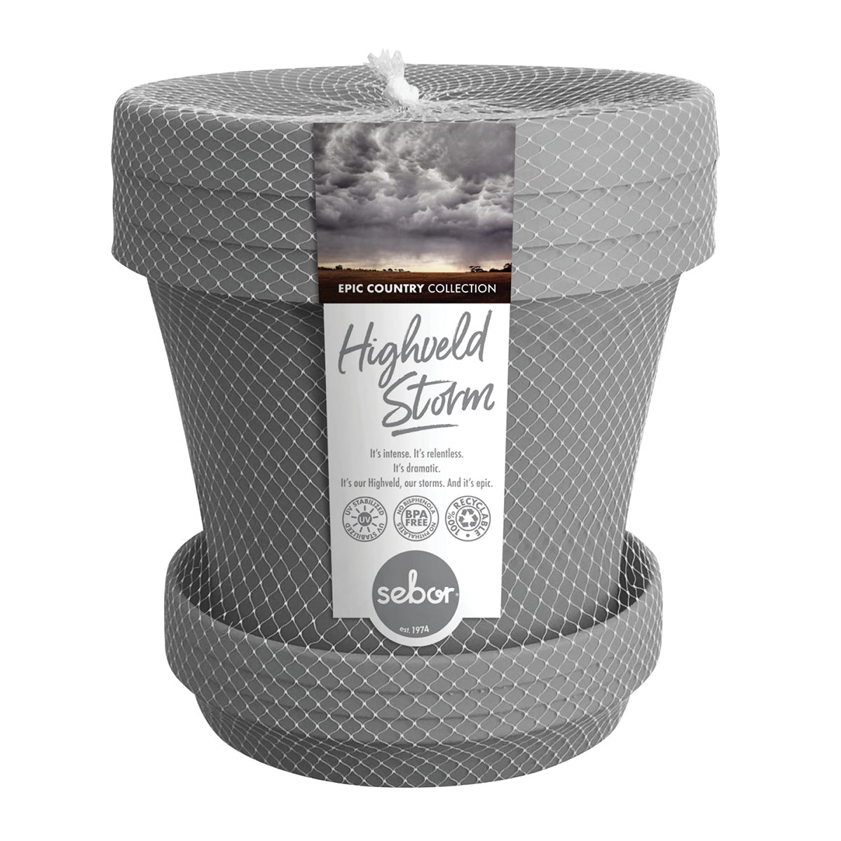 Sebor Suppot & Saucer Set 30 Cm Highveld Storm 3 Pck