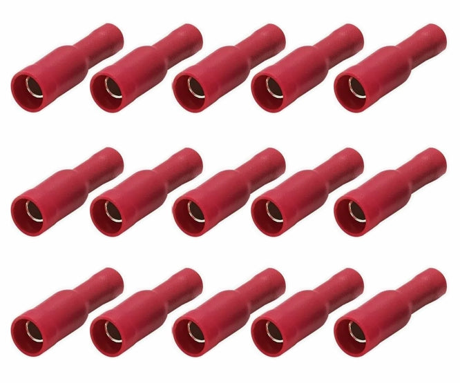 Bullet Insulated Socket Terminal 4mm Red 1 K/Bag Frd1.25 156