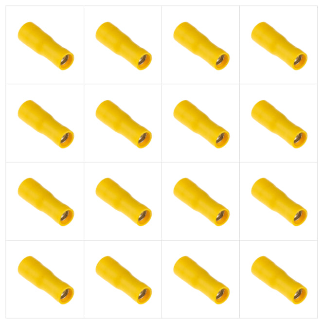 5mm Vinyl Insulated Yellow Bullet Socket 500/Bag Frd 5.5 195