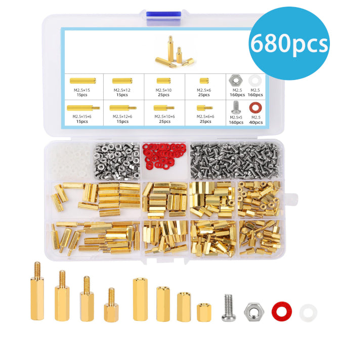Assortment Of Brass Pcb Spacers 680 Pcs Fs020092 1