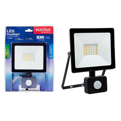 Led 30w Floodlight Black With Sensor Blister - Livestainable.co.za