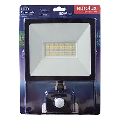 Led 50w Floodlight Black With Sensor Blister - Livestainable.co.za