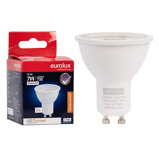 Gu10 Premium Clear Lens 7w Led 3000 K Dimmable N - Livestainable.co.za