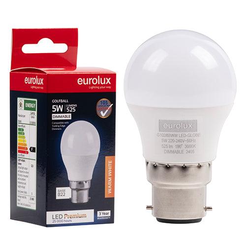 Golfball Premium 5w Led B22 3000 K Dimmable N - Livestainable.co.za