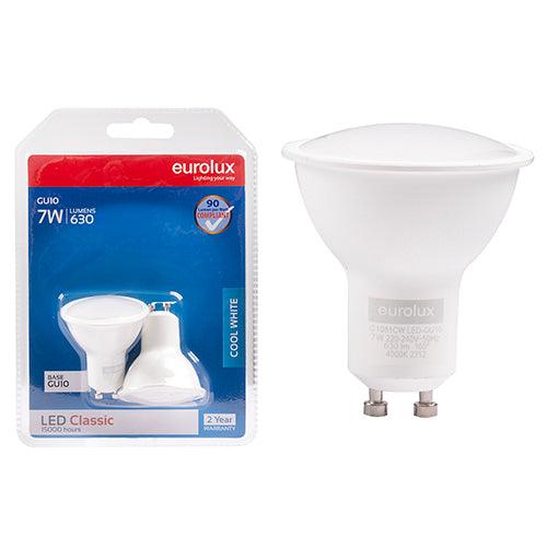 Gu10 Classic Frosted Lens 7w Led 4000 K Twin Pack Blister N - Livestainable.co.za