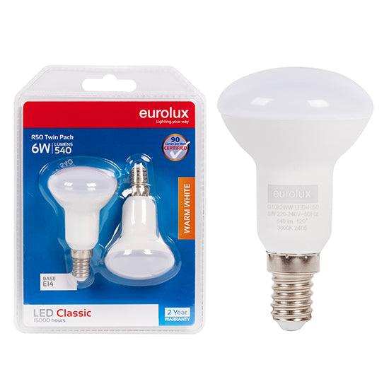 Reflector R50 Classic 6w Led E14 3000 K Twin Pack Blister N - Livestainable.co.za