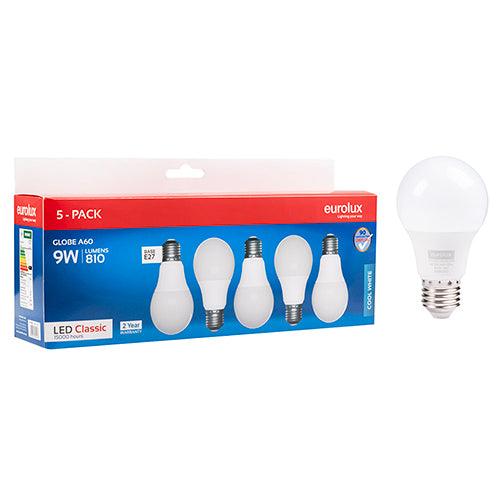 A60 Classic 9w Led E27 4000 K 5 Pack N - Livestainable.co.za