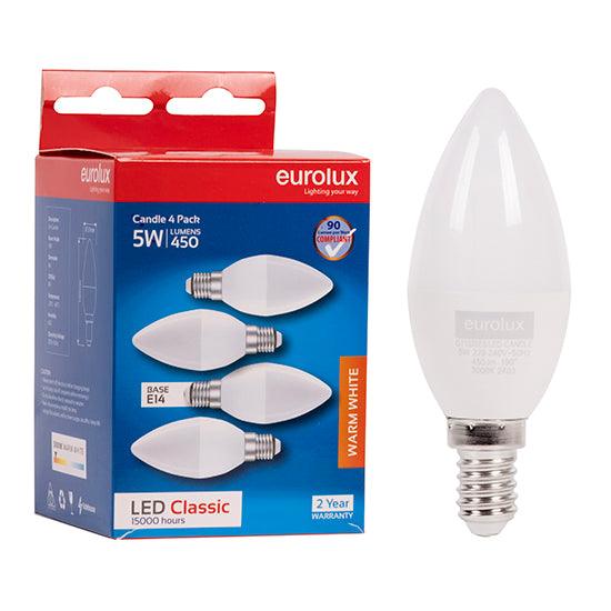 Candle Classic 5w Led E14 3000 K 4 Pack N - Livestainable.co.za