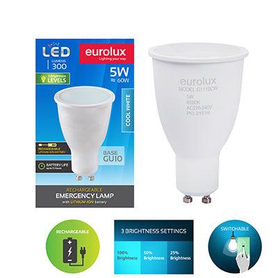 Rechargeable Gu10 Frosted Lens 5w Led 4000 K - Livestainable.co.za