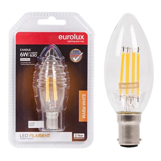 Candle Filament 6w Led B15 3000 K Dimmable Blister N - Livestainable.co.za