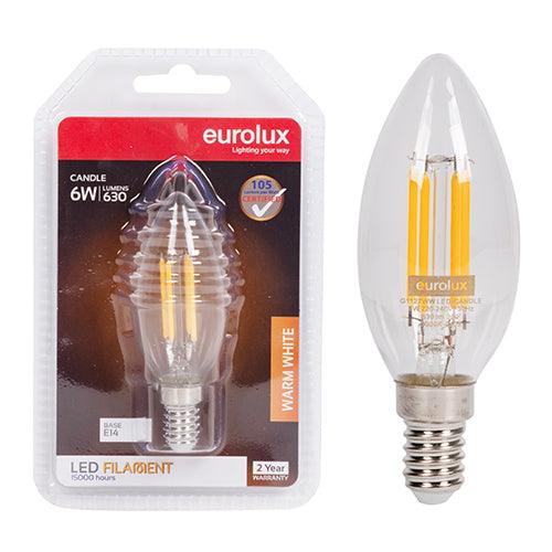 Candle Filament Clear 6w Led E14 3000 K Blister N - Livestainable.co.za