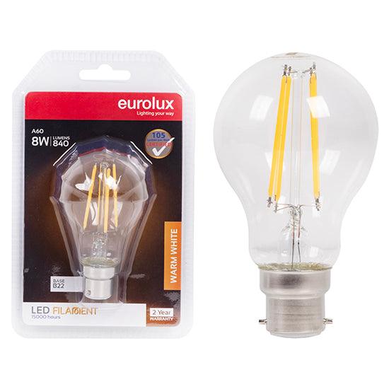 A60 Filament Clear 8w Led B22 3000 K Blister N - Livestainable.co.za