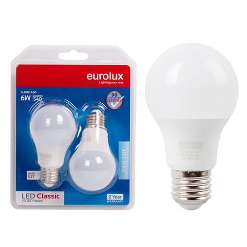 A60 Classic 6w Led E27 6500 K Twin Pack Blister N - Livestainable.co.za