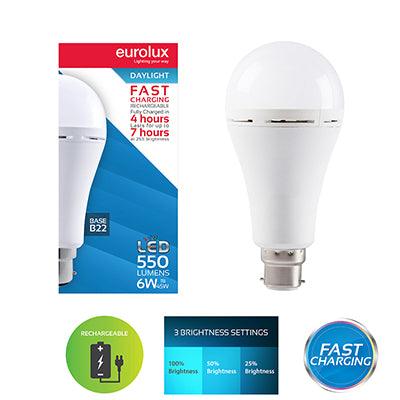 Rechargeable Fast Charging Lamp 6w Led B22 6500 K - Livestainable.co.za