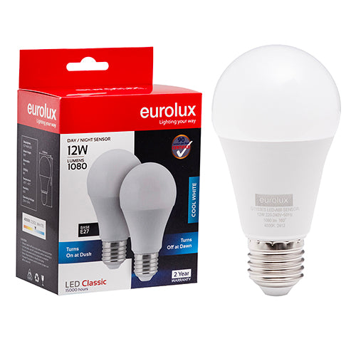 A60 Day/Night Sensor 12w Led E27 4000 K Twin Pack Box - Livestainable.co.za