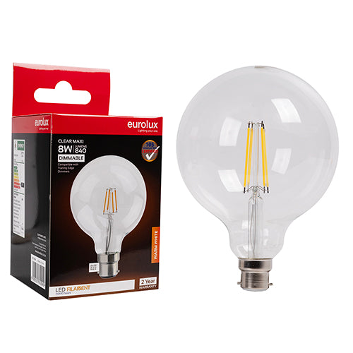 Maxi Globe G125 Filament 8w Led B22 3000 K Dimmable - Livestainable.co.za