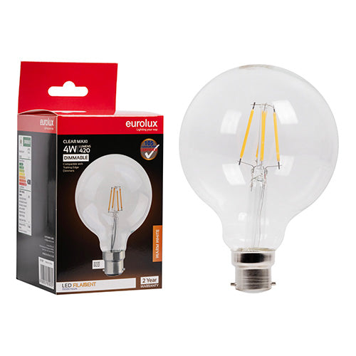 Mini Maxi Globe G95 Filament 4w Led B22 3000 K Dimmable - Livestainable.co.za