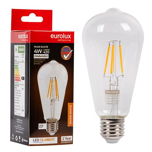 Pear Filament 4w Led E27 3000 K Dimmable - Livestainable.co.za