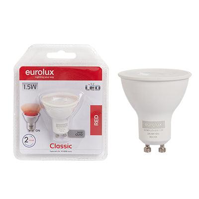 Gu10 Coloured Classic 1.5w Led Red Blister N - Livestainable.co.za