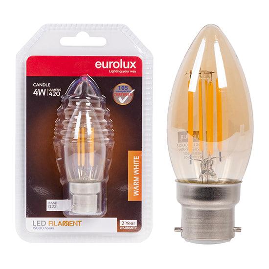 Candle Filament Amber 4w Led B22 2700 K N - Livestainable.co.za