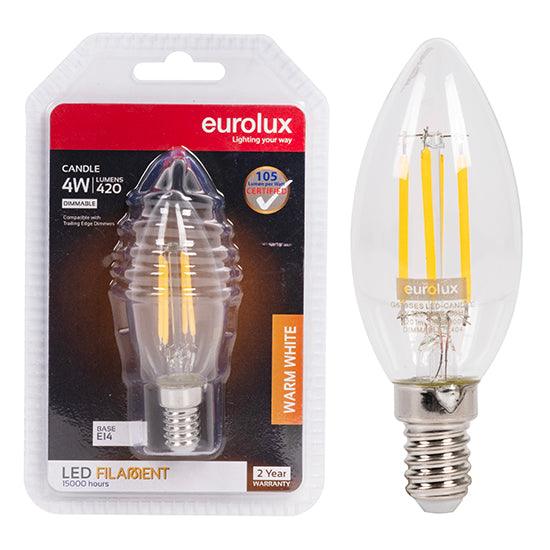 Candle Filament 4w Led E14 3000 K Dimmable N - Livestainable.co.za