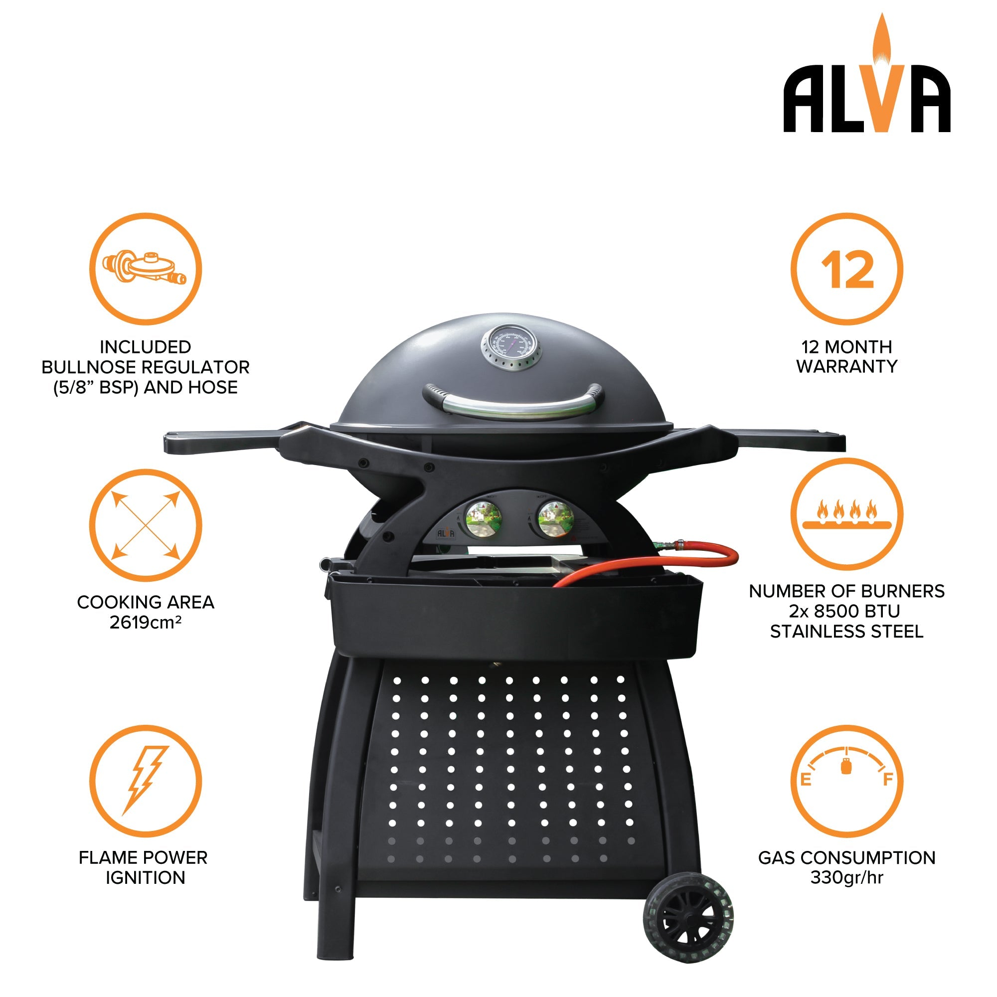 Mondo 2 Burner Gas Bbq & Cart