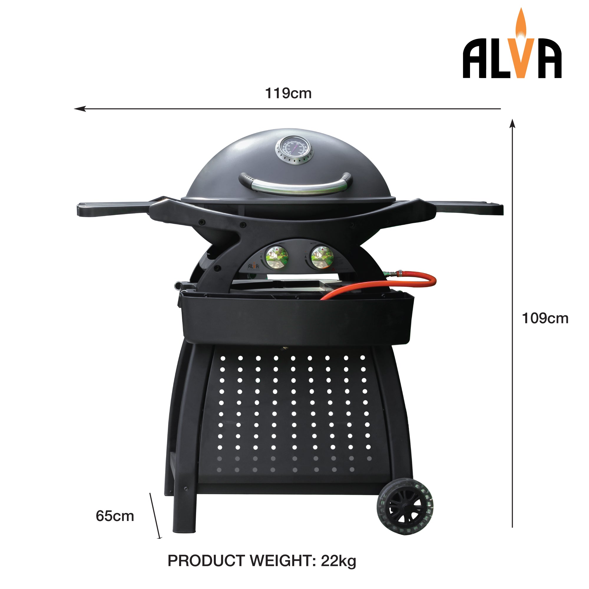 Mondo 2 Burner Gas Bbq & Cart