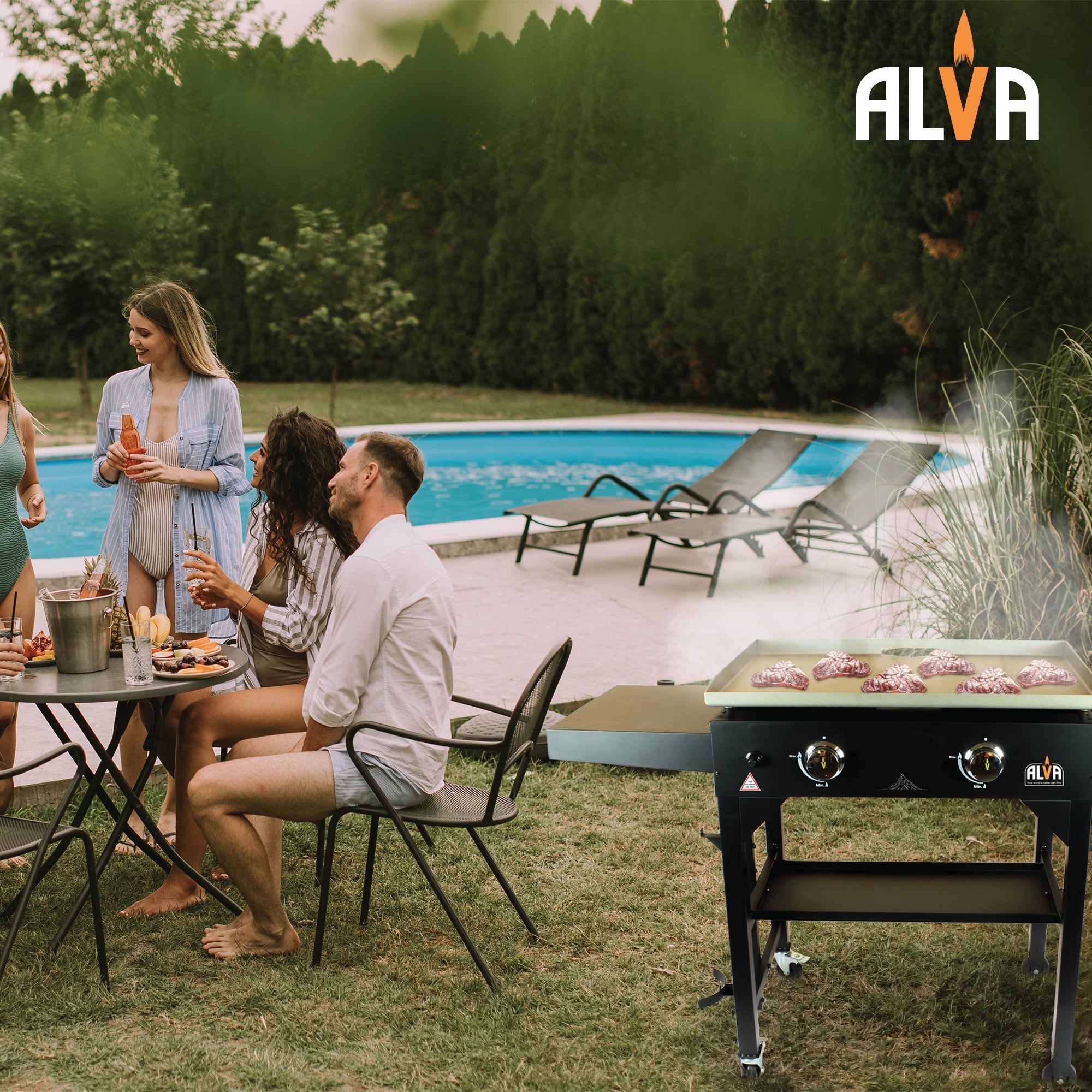 Olympus 2 Burner Gas Griddle Bbq Station